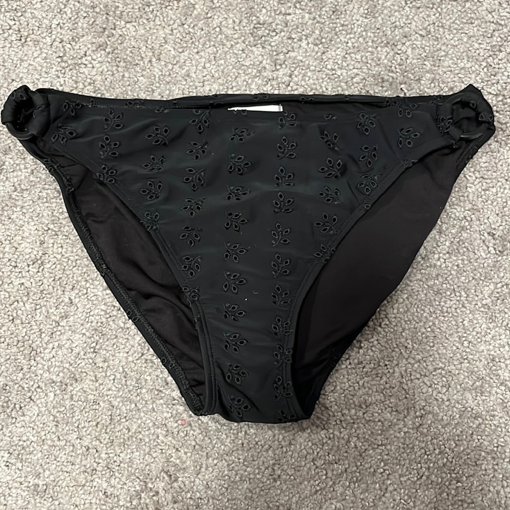 Shoshanna swimwear black eyelet bikini bottom